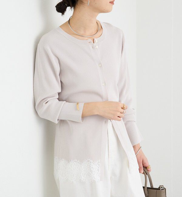  「【鮮度抜群】レーストリムカーディガン」|カーディガン|