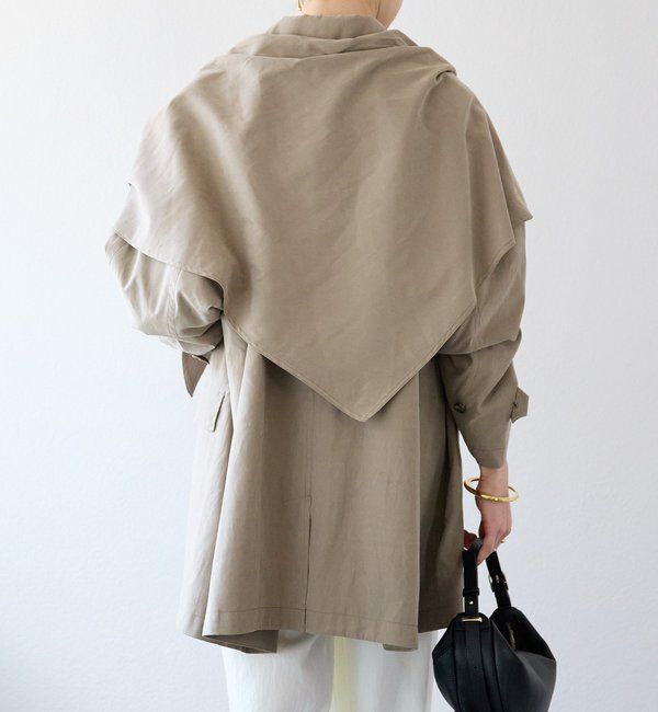  「【鮮度ある着こなしに】ストール付きテントコート」|その他|