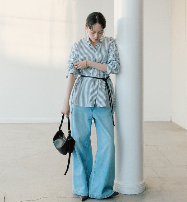  「【ウエストのアクセントに】レザーコードベルト」|ベルト|