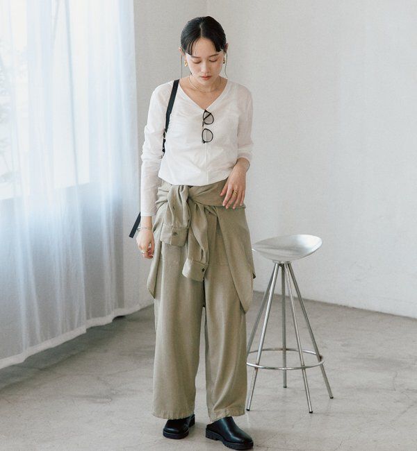  「【着回し力抜群】2wayセミシアーロンTee」|Tシャツ・カットソー|