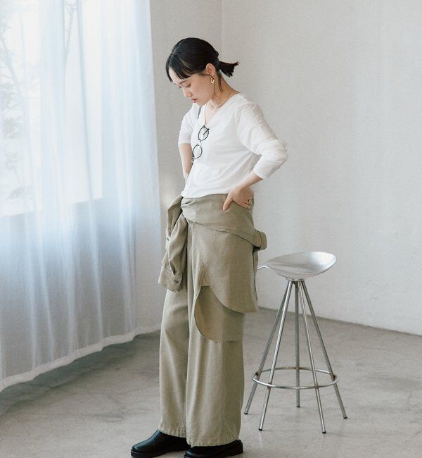  「【着回し力抜群】2wayセミシアーロンTee」|Tシャツ・カットソー|