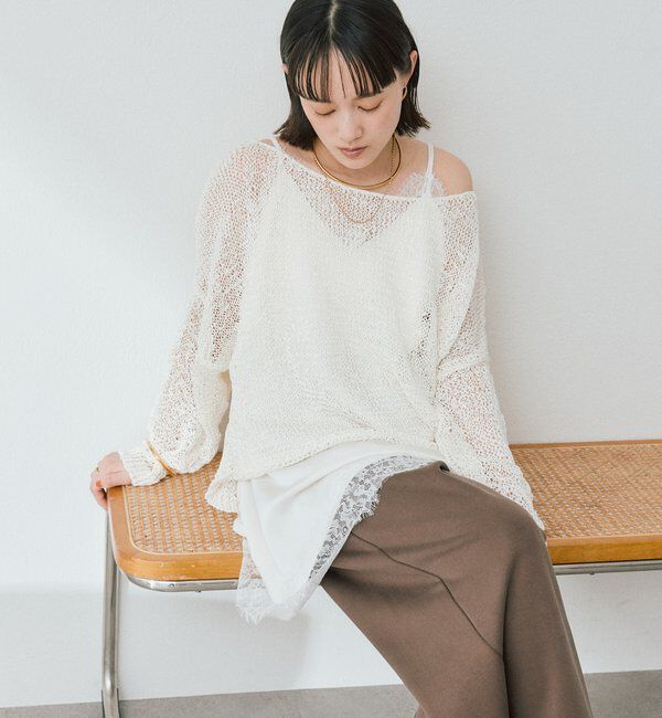  「【ご好評につき再販売開始！】テープヤーンボートネックニット」|ニット・セーター|