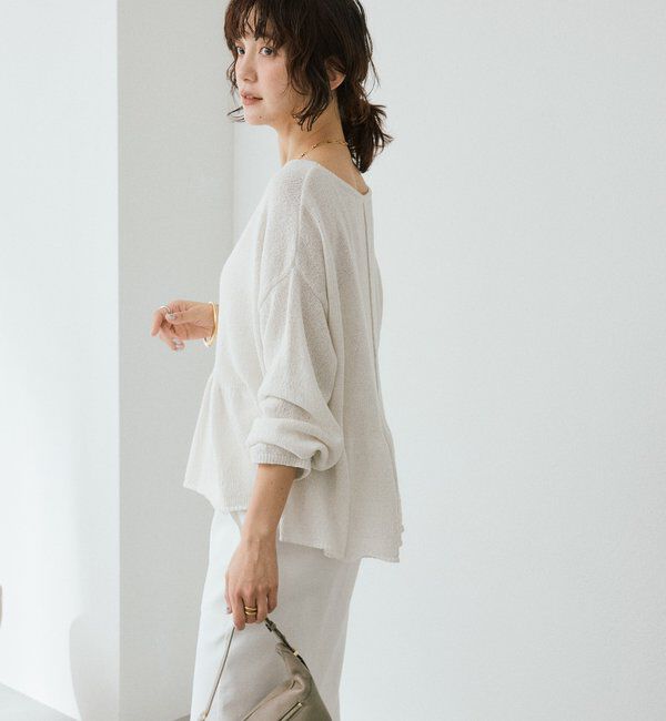  「【大人の甘さを演出】ルーズペプラムニット」|ニット・セーター|