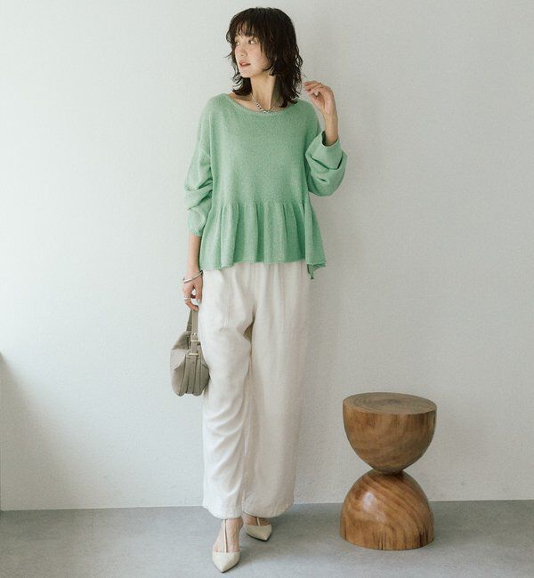  「【大人の甘さを演出】ルーズペプラムニット」|ニット・セーター|