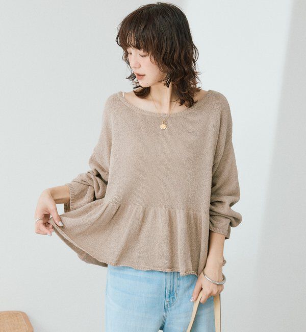  「【大人の甘さを演出】ルーズペプラムニット」|ニット・セーター|