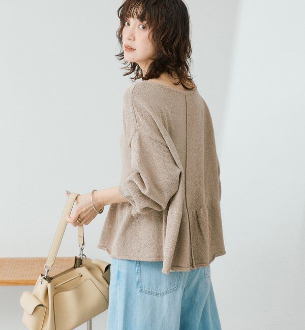  「【大人の甘さを演出】ルーズペプラムニット」|ニット・セーター|