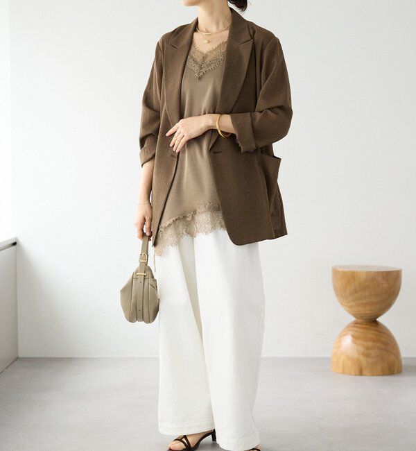  「【セットアップ可/こなれ感抜群】ガーメントダイ2wayワイドパンツ」|チノ|