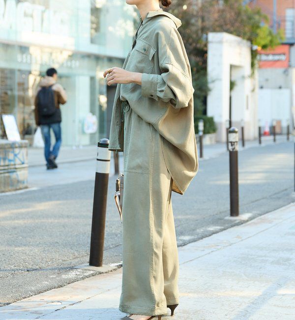 「【セットアップ可/こなれ感抜群】ガーメントダイ2wayワイドパンツ」|チノ|
