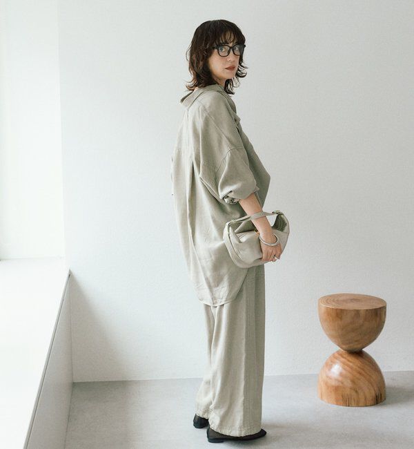  「【セットアップ可/こなれ感抜群】ガーメントダイ2wayワイドパンツ」|チノ|