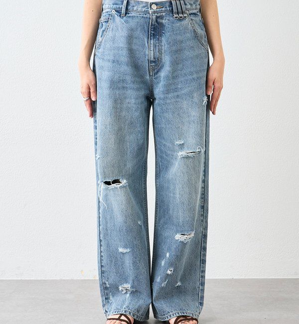  「【A・MONN(アモン)】ループポイントダメージデニム」|デニム|