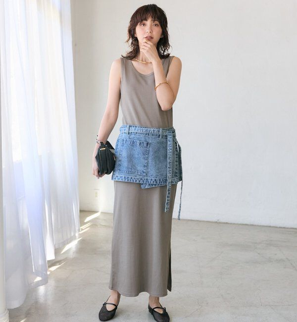  「【A・MONN(アモン)】DENIM apron」|デニム|