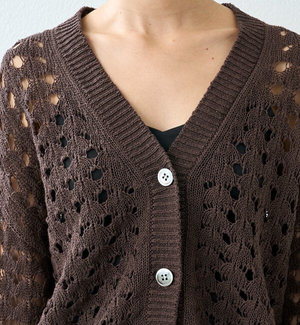  「【夏まで使える】透かし編みカーディガン」|カーディガン|