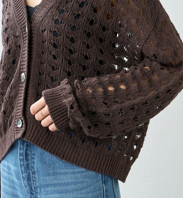  「【夏まで使える】透かし編みカーディガン」|カーディガン|