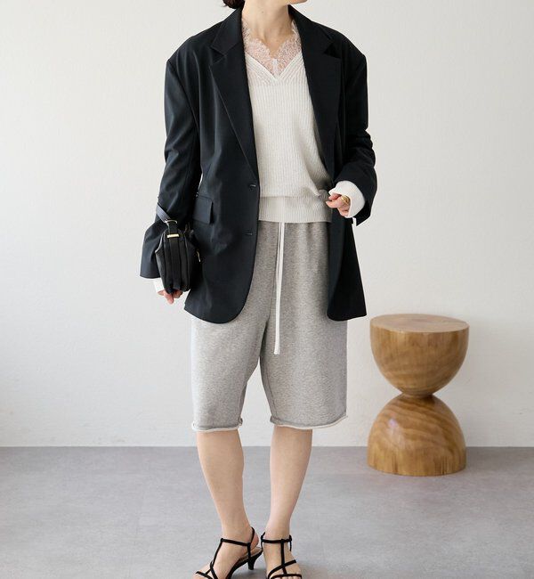  「【トレンド感抜群】ペーパーヤーンレース衿ニット」|ニット・セーター|