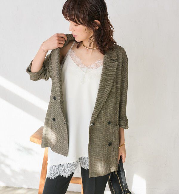  「予約【洗練されたムードに】カラミチェックオーバージャケット」|テーラードジャケット|
