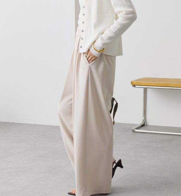  「【3サイス展開】ジャージータックワイドスラックス」|チノ|