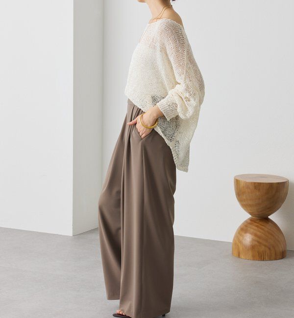  「【3サイス展開】ジャージータックワイドスラックス」|チノ|