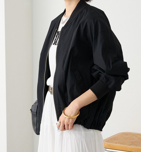  「【軽量/接触冷感/撥水性】ライトMA-1」|ブルゾン・スタジャン|ブラック