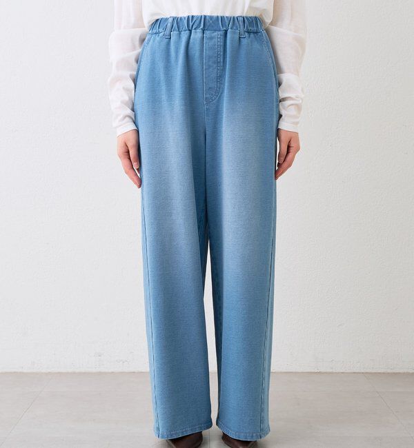  「予約【A・MONN(アモン)】フェイクデニムイージーパンツ」|デニム|