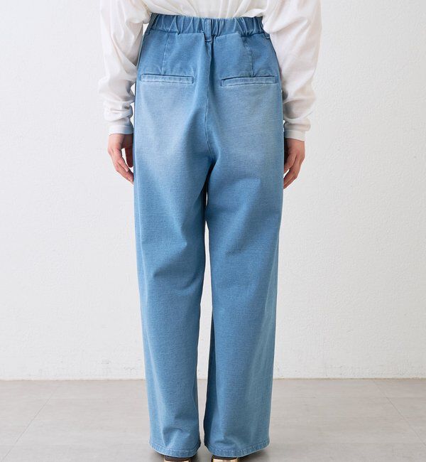  「予約【A・MONN(アモン)】フェイクデニムイージーパンツ」|デニム|