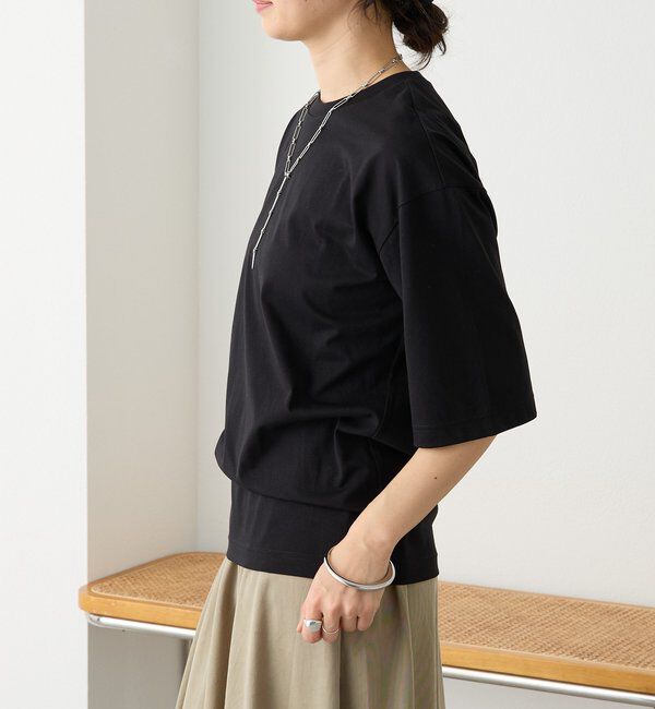  「【接触冷感/UVカット機能付き】ゴブソデクルーネックTee」|Tシャツ・カットソー|