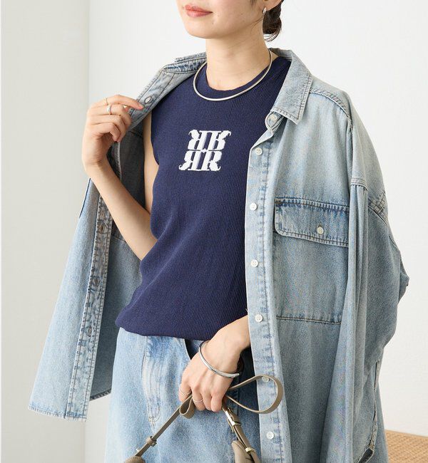  「【快適な着心地】ロゴタンクニット」|ニット・セーター|