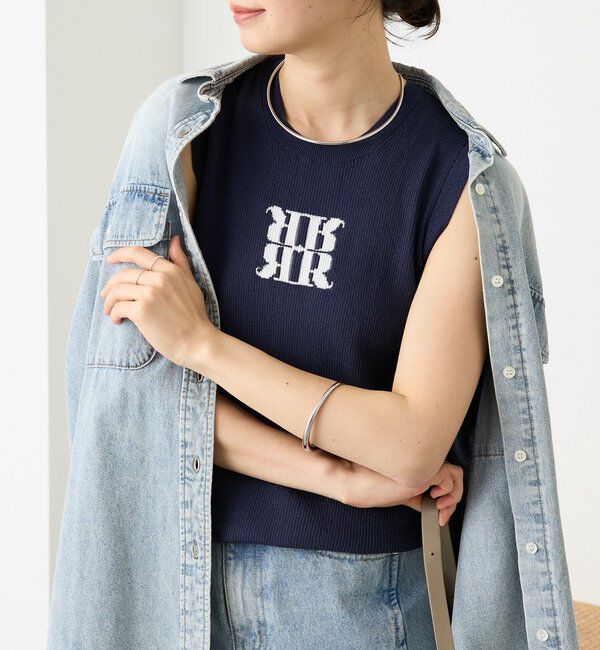  「【快適な着心地】ロゴタンクニット」|ニット・セーター|