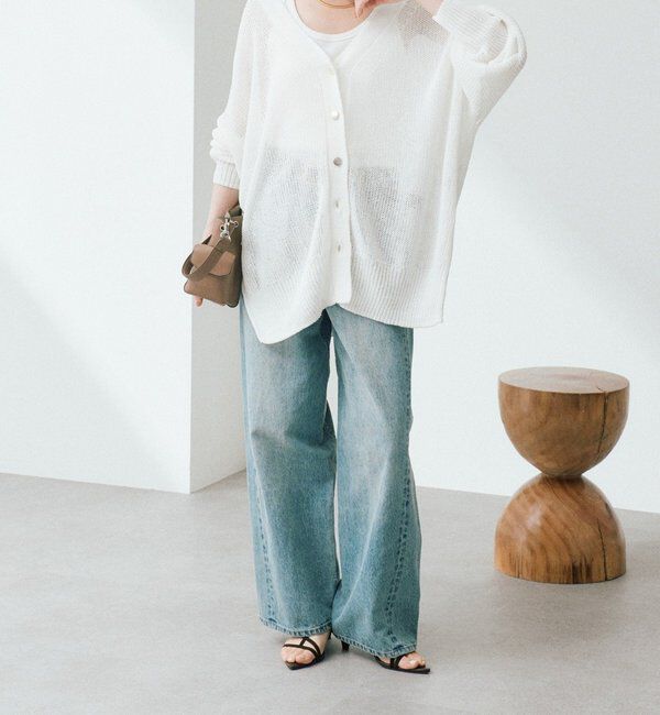 「予約【前後2WAY仕様】リネンブレンド2WAYカーデ」|カーディガン|
