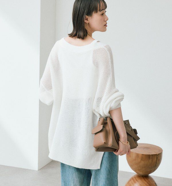  「予約【前後2WAY仕様】リネンブレンド2WAYカーデ」|カーディガン|