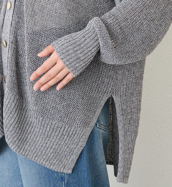  「予約【前後2WAY仕様】リネンブレンド2WAYカーデ」|カーディガン|
