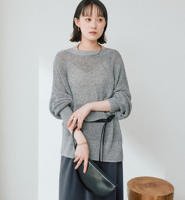  「予約【前後2WAY仕様】リネンブレンド2WAYカーデ」|カーディガン|