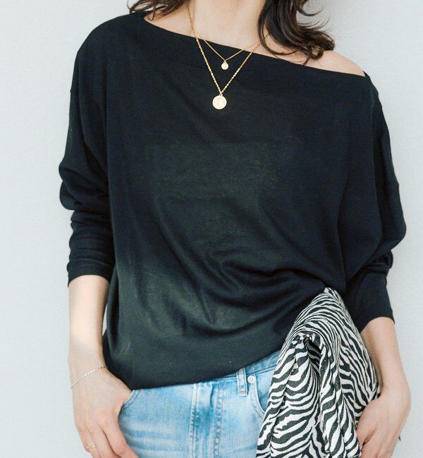  「予約【大人の肌見せに】シアードルマンカットソー」|Tシャツ・カットソー|ブラック