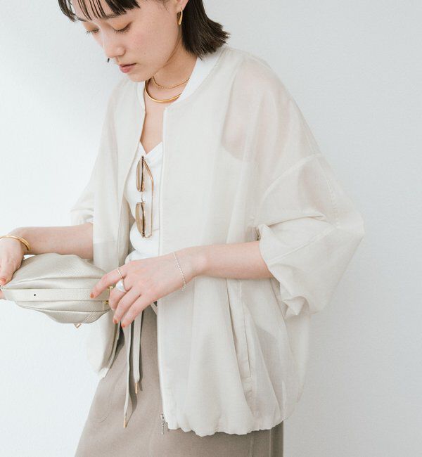  「予約【ほどよい抜け感】グロッシーシアーブルゾン」|ブルゾン・スタジャン|