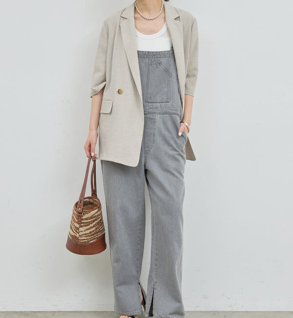  「【サイズ展開あり/長さ調整可能】デニムサロペット」|チノ|