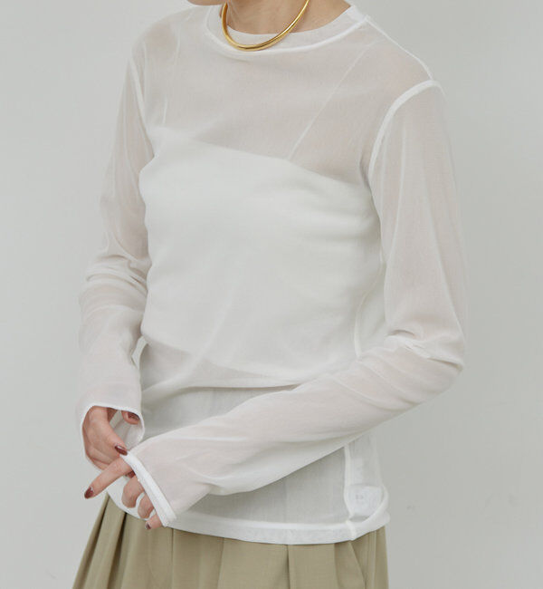  「【La nature linge】シアーチュールトップス」|Tシャツ・カットソー|ホワイト