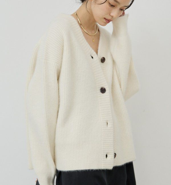  「ファーVネックカーディガン」|ニット・セーター|