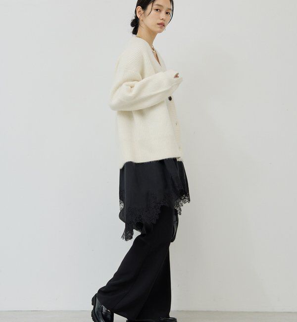  「ファーVネックカーディガン」|ニット・セーター|