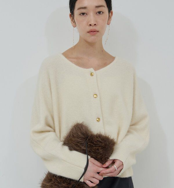  「【前後2WAY】ファーウールショートカーデ」|ニット・セーター|