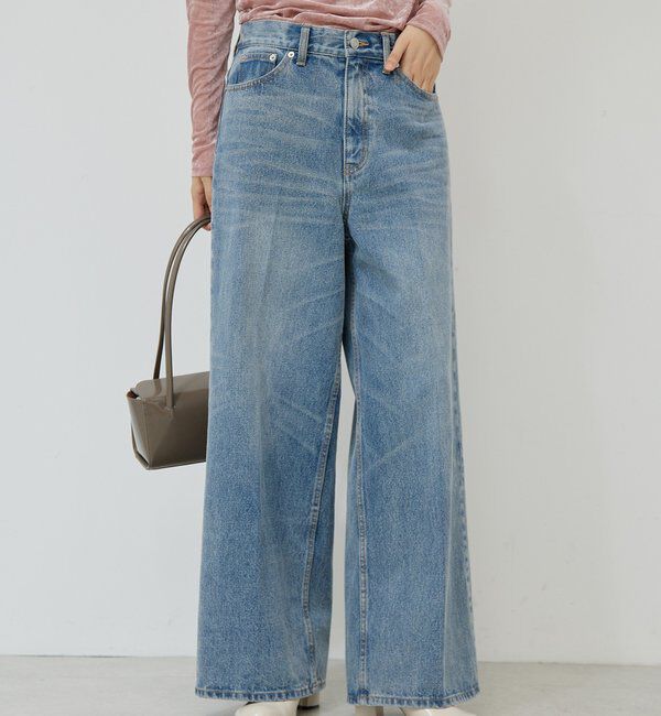  「センタープレスワイドデニム」|デニム|