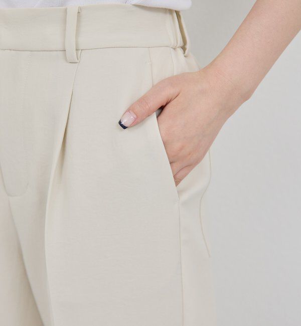  「【シワになりにくい】ジャージーテーパードパンツ」|チノ|