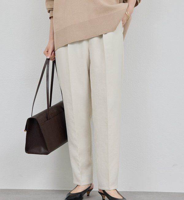  「【シワになりにくい】ジャージーテーパードパンツ」|チノ|