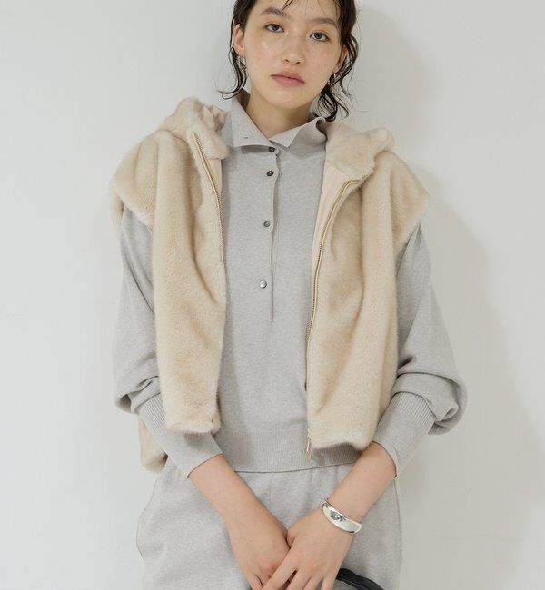  「【プラスワンで着映え！】フーディーファーベスト」|ベスト・ジレ|