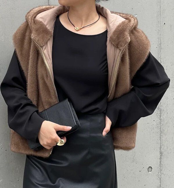  「【プラスワンで着映え！】フーディーファーベスト」|ベスト・ジレ|