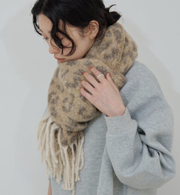  「レオパードジャガードストール」|マフラー|