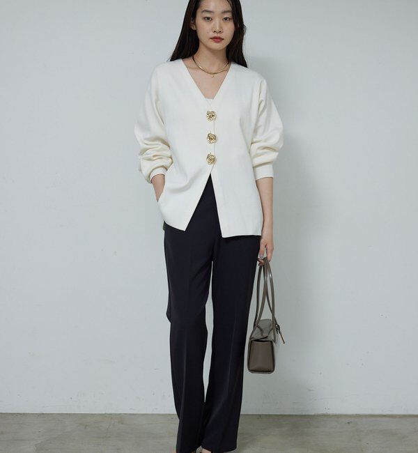  「ビジューVネックカーディガン」|ニット・セーター|