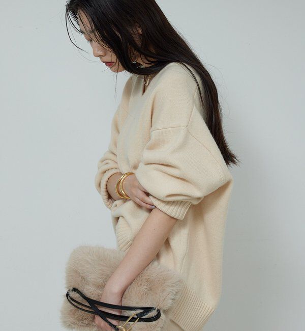  「【冬のお助けニット】メリノウールVニット」|ニット・セーター|