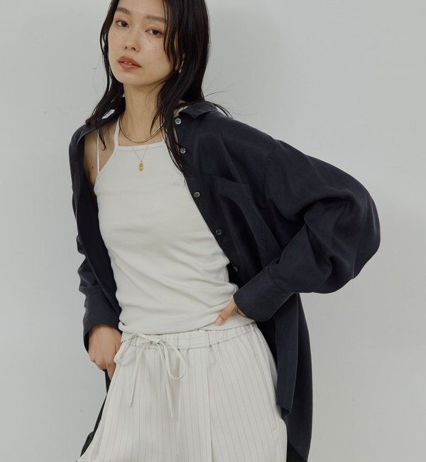  「【洗練ブラウス】【2way】キュプラブラウス」|シャツ・ブラウス|