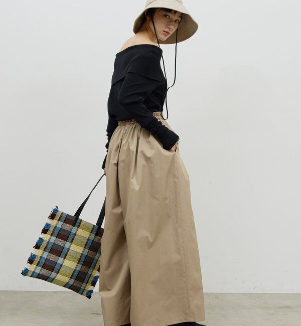  「ギャザーボリュームパンツ」|チノ|