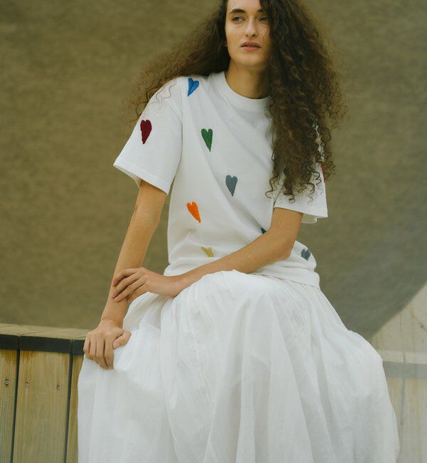  「【Dhritie】リーフ刺繍Tee」|Tシャツ・カットソー|