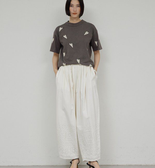  「【Dhritie】リーフ刺繍Tee」|Tシャツ・カットソー|